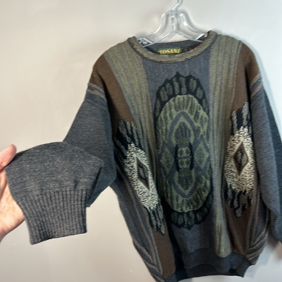 Tosani Vintage 3D Coogi Style Wool Sweater Size M - Picture 3 of 9